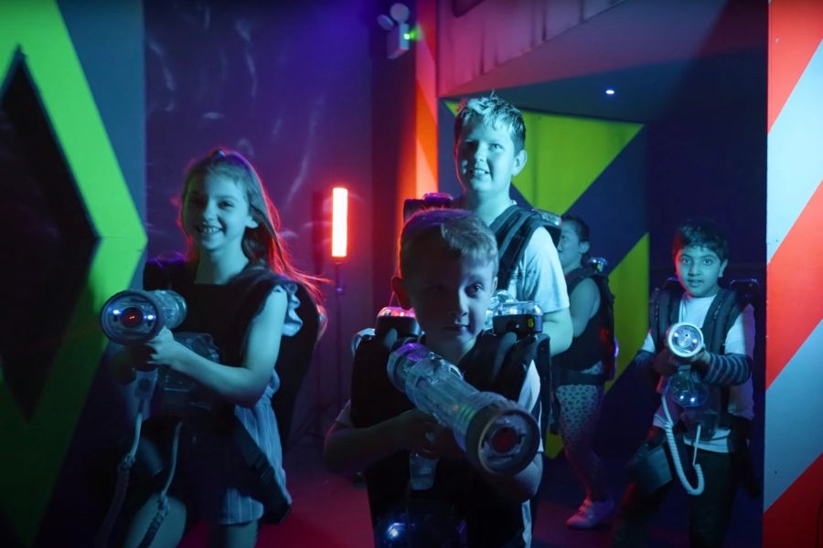 Children playing laser tag