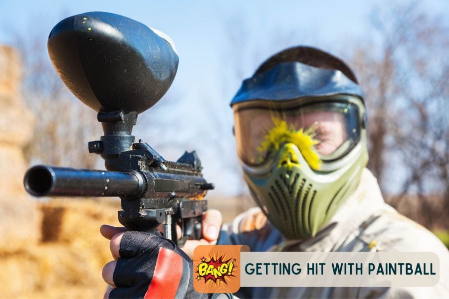 Getting Hit With Paintball
