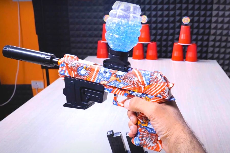 YaGee® USA AK Gel Blaster Gun,Outdoor Splatter Ball Toy Gun