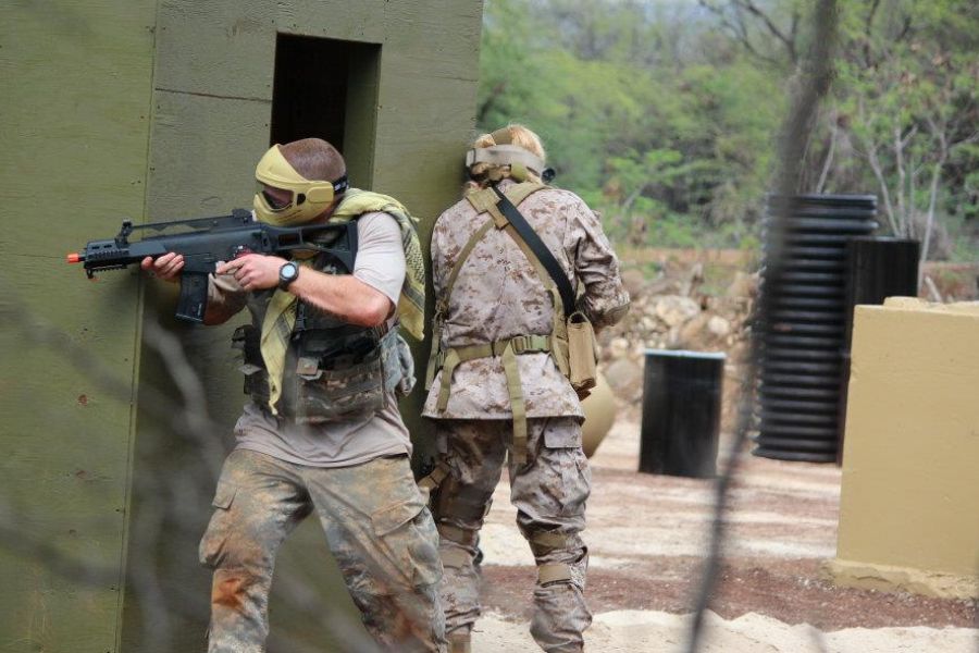 Playing airsoft games as paintball substitute