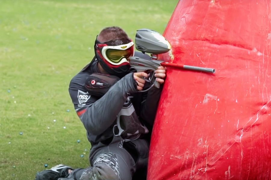 Playing paintball with washed clothes