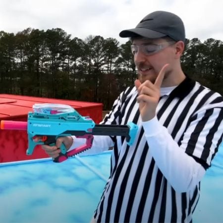 Mr Beast with Nerf Pro Gelfire