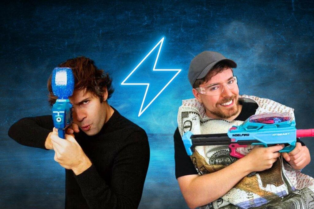 Mrbeast and David Dobrik Gel Blaster