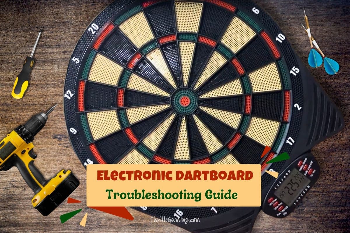 Electronic dart board troubleshooting guide with problems and solutions